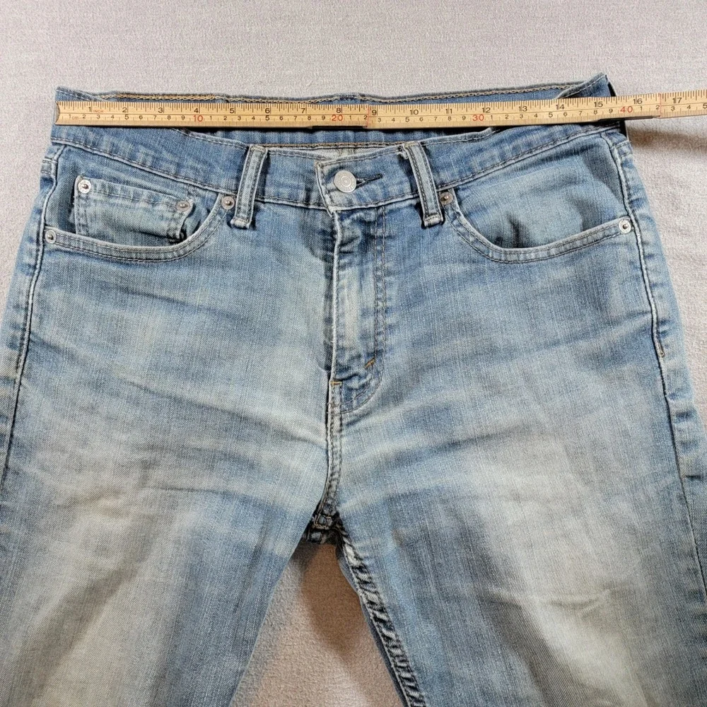 Levi 511 Slim Jeans Mens 32x32 Blue Good Distressed Light Wash Stretch Denim